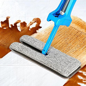 WAMSY Mop Mop Autoportante Bifacciale Piatto Telescopico Comodo Manico Mop Strumento di Pulizia del Pavimento per Cucina Soggiorno