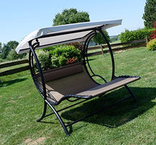 SAS AS-S Progettazione Dondolo Giardino Altalena Amaca ergonomicamente Curvo in Tessuto Sintetico transpirante con Cuscino e Tetto Modello: Naxos