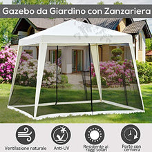 Outsunny Gazebo Impermeabile con Zanzariere da Giardino Esterno Tendone in Poliestere 3 x 3 x 2.45 m Beige