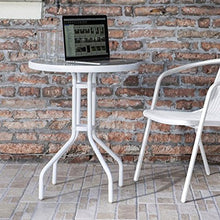 VERDELOOK iOS, Tavolino da Esterno con Struttura in Metallo Verniciato e Vetro temprato 5 mm, 60x60 h71 cm
