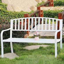 GaoF Panchine da Giardino Park Terrace, panchina in ghisa per Esterni (con Cuscino in Schiuma), Panca Lounge a 2 posti con Schienale e braccioli, panchine Decorative per