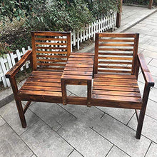 LXLH Panchina da Giardino Panca da Giardino per terrazza, Panchina da Esterno con Schienale e corrimano, Sedia da Giardino anticorrosiva e Facile da Pulire con tavolino, può ospitare 2 Persone