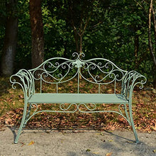 Panca da Giardino in Metallo, Panca Doppia per Sedia in Ferro Battuto Country, Sedia per Il Tempo Libero con Decorazione da Cortile da Giardino, Panchina da Giardino con Schienale