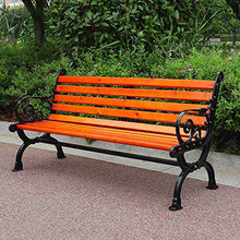 Panchina da giardino per terrazza all'aperto, panchina con schienale, Sedia a 3 posti in alluminio pressofuso per esterni resistente alle intemperie, Sedia da portico in legno massello anticorrosivo