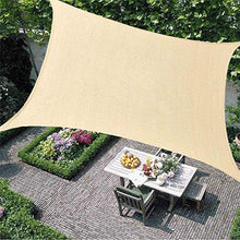 LINGXING Vela Ombreggiante, Tettuccio Parasole da Giardino Resistente all'Acqua Rettangolare 96,5% Blocco UV con Corda Libera (3X3m,Beige Bianco)