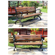 Panchine da giardino per esterni, sedie in plastica e legno, panchine da terrazza con braccioli schienale, sedie da patio anti-corrosione e resistenti al sole per giardini / portici / balconi