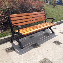 Panca da giardino per esterni sedia per il tempo libero, robusta panca da balcone con schienale e braccioli, staffa in ghisa resistente alle intemperie, Anticorrosivo Panchina in legno massell
