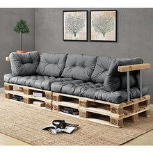 [en.casa] Cuscini per Paletta Euro-sofá tavolozze - 7 Pezzi - Cuscino Seduta + Cuscino Schienale [Grigio Chiaro] Divano Paletta Euro-sofá in/Outdoor