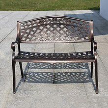 panchina panca da giardino terrazzo 39in, Panca in metallo a due posti da esterno Con braccioli e schienale, Telaio in fusione di alluminio Poltrona da cortile, capacità portante è 330LBS