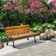 Panchina In Legno Massello Con Schienale, Struttura In Metallo Panchina Anticorrosione Per Parco Balcone, Retro Panca Da Giardino Cortile Per Il Tempo Libero, Facile Da Montare Sedia Parco
