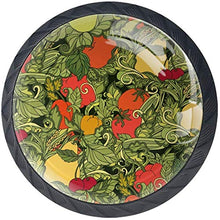 Foglie Di Verdure Frutta Rosso Pomodoro Ciliegia Pomelli per Porta Set di 4 Pomelli per Mobili Manopole per Cassetti Cucina Armadio Vetro