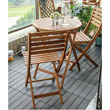 CGBF-Set Bistrot in Legno Massello,Set di Mobili da Giardino Resistente alle Intemperie,Tavolo Pieghevole e 2 Sedie per Terrazze e Balconi,A