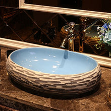 Lavabo da incasso in ceramica ovale Lavabo da appoggio lavabo in ceramica vintage (59x40x15cm) Lavandini bagno