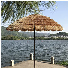 WUKALA Paglia Ombrello Parasole da 2m,inclinabile A 45° Ombrellone da Spiaggia Rotondo Ombrellone da Giardino Impermeabile,per Giardino Balcone Terrazza Cortile