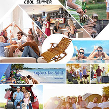 Soul Case Comoda Sedia a Dondolo Relax con poggiapiedi Design, Poltrona, Poltrona reclinabile in bambù Pieghevole, con poggiatesta - per Esterno, Campeggio, Giardino, Patio, Prato