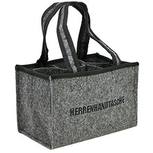 COM-FOUR® borsetta da uomo - borsa in feltro per bevande - borsa per bottiglie in feltro per 6 bottiglie - portabottiglie fino a 0,5 L, grigio/nero, 24 x 15 x 15 cm (Motivo 1-1 pezzo)