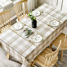 BKKENIDN Tovaglia, Tovaglia da Tavolo Impermeabile in Cotone Lino a Quadretti Ricamati, Adatta per Tavolo da Pranzo, Giardino, Scrivania, Terrazzo