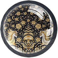 Unicorno d'oro Pomelli per Porta Set di 4 Pomelli per Mobili Manopole per Cassetti Cucina Armadio Vetro