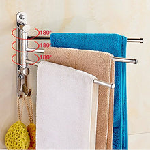 ETiME Porta Asciugamani Bagno da Parete Portasciugamani da Muro Girevole 180°Porta Salviette Bagno in Acciaio Inox a 3 Bracci