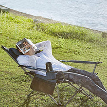Sedia da spiaggia Camping World Sedia da campeggio oversize pieghevole portatile da esterno con braccio, portabicchieri - Supporto telaio in acciaio 350 libbre - per esterno, campeggio, giardino, pa