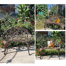 GaoF Panca da Giardino Poltrona, Poltrona da Giardino, Panca in Metallo con Schienale e braccioli, mobili da Giardino, Comoda Sedia da Giardino a 2