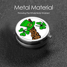 Happy St Patrick's Day - Contenitore rotondo per pillole, 3 scomparti, in metallo, per medicina e vitamine, per viaggi all'aperto