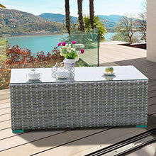 Set di Mobili da Giardino per Esterni, Set di 4 Pezzi da Giardino con Divano in Rattan Tavolino da caffè Balcone Cortile Divano Ad Angolo per Il Tempo Libero Set di Conversazione