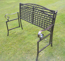 Garden Market Place Versailles-Panca da Giardino Pieghevole in Metallo, Finitura Bronzo Antico, Marrone, 119 X 86 X 42CM