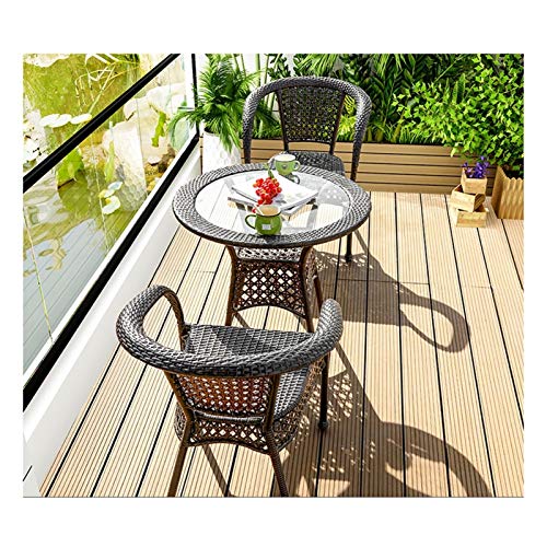 HLZY Tavolo in Vimini in Rattan mobili in Patio e Set Sedia, Set di mobili da Giardino in Rattan Tavolo e sedie del Patio Set da Giardino Conservatorio del Patio Tavolino da caffè all'aperto