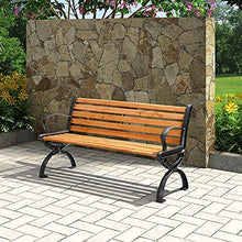 Panca Da Giardino Per Esterni In Alluminio Pressofuso,panchina Per Il Tempo Libero In Legno Massello Con Schienale E Braccioli,panca Per Balcone Con Struttura In Legno Massello Struttura In Metallo