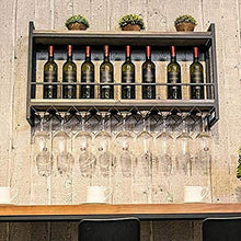 Y DWAYNE Portabottiglie in Metallo Portabottiglie Portabottiglie Portabottiglie - Portabottiglie a Parete, Portabicchieri, Metallo + Legno massello-80 * 20 * 55 cm