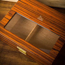 ChangDe-- Scatola di sigari - Scatola di sigari in Legno di umidificatore Importato con Finestra di Legno di Cedro (Color : A)