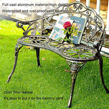 Panca da Giardino per Esterno da 40 Pollici, Metal Rose panchina terrazza in Stile, Outdoor Doppia sede per Il Tempo Libero con braccioli e Schienale, Adatto a Prato e Balcone