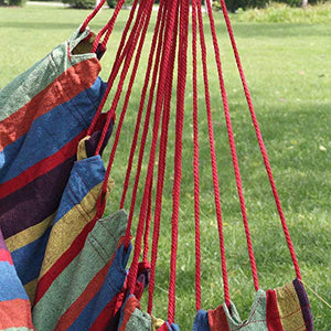 Covok Sedia Sospesa ad Altalena,Amaca da Giardino sospesa,Amaca da Viaggio,per Interni/Esterni,Patio,Cortile,Portatile,capacità 120KG,(Non Incluso Supporto in Legno),Riso-Bianco