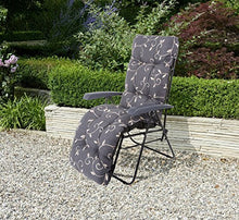 greemotion Sedia Sdraio Relax con Poggiapiedi modello “Baltrum”, Reclinabile 7 Posizioni con cuscino imbottito multicolore, Sedia Sdraio Pieghevole e Regolabile, ca. 60 x 100 x 90 cm