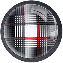 Plaid classico a strisce nero rosso bianco Pomelli per Porta Set di 4 Pomelli per Mobili Manopole per Cassetti Cucina Armadio Vetro