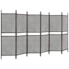 E E-NICES Paravento a 6 Pannelli in Polyrattan Marrone 360x200 cm