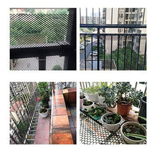 NNFHW Rete in Plastica Nera Recinzione di Sicurezza Bambini Rete Anticaduta Balcone Recinzione da Giardino Rete da Pollo Gatti Rete da Riproduzione Protezione Prato Rete da Arrampicata Piante 1x10m