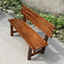 Panca da cortile in legno massello 120 CM doppio sedile, Panche di riposo interne ed esterne resistenti alle intemperie e anticorrosive, Sedia attesa panchina da giardino terrazza ristorante