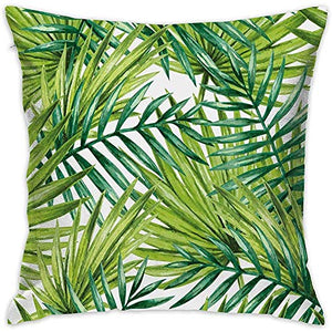 Csoos Fodera per Cuscino del Cuscino della pianta, Cassa per Cuscini di sensibilità Naturale dell'illustrazione variopinta delle Foglie di Palma Tropicali dell'acquerello, Calce