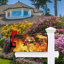 Vigile del fuoco, motivo pompiere, cassette postali magnetiche, grandi scatole per poste, involucri per giardino, cortile, decorazione per la casa, dimensioni 64,8 x 53,3 cm