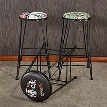Sedia da ufficio,Sgabello alto da bar con design rotondo, altezza 65 cm (25 pollici), cuscino in pelle artificiale con struttura in ferro, vernice spray nera, utilizzato in ristoranti, bar, caffè, r