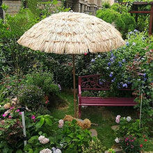 Hula Paglia Sintetica Ombrello 6ft Colore Naturale Stile Hawaiano Ombrello del Giardino della Spiaggia del Patio della Piscina Regolazione Inclinazione, con manovella da 32 mm in Ferro CMXZ