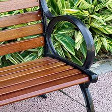 Outdoor furniture Panca da Giardino Sedia in Metallo, Panca a doghe in Legno massello anticorrosivo Resistente alle intemperie, Robusta e Spessa Struttura in ghisa, Panca in Metallo Sedia da Parco