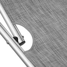 TecTake 800812 Sdraio da Spiaggia, Parasole e Schienale Regolabile, Pieghevole e Trasportabile, Lettino Prendisole, Giardino Relax, Nuovo (Grigio-mélange)