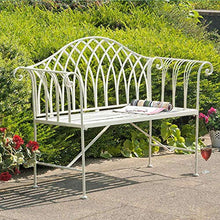 UWY Panca per Interni ed Esterni panchina da Giardino in Metallo, Panca con Struttura in Acciaio, Balcone, Salotto con Schienale e braccioli, mobili da Giardino Resistenti alle intemperie, Doppi