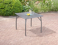 greemotion 416397.0 Tavolo Quadrato da Giardino in Metallo, Grigio, 90x90x74 cm