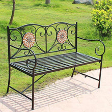 GaoF panchina per Il Tempo Libero per Balcone in Ferro battuto per Uso Domestico, panchina da Giardino per Esterni, panchina Vuota antiruggine con Struttura in ghisa, Adatta per Strada/Piazza/Prato