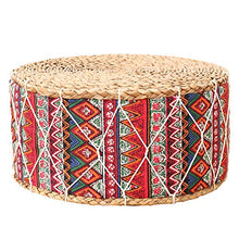 RUYII Decration del Cuscino di Tatami della Stuoia di Seduta della Sedia di Yoga del Pavimento del Cuscino Fatto A Mano del Tessuto Rotondo della Paglia 2PCS,H-40cm