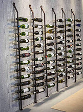 Porta bottiglie da vino da Parete,Barra Stile Retrò Industriale Obliquamente Inserito Espositore per Vino 12 Bottiglie/Nero / 195cm